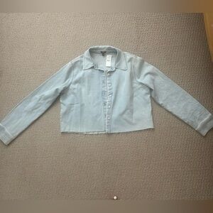 Women’s Light Blue cropped Denim Shirt